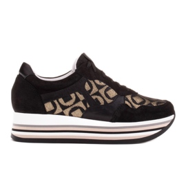 Marco Shoes Adidași cu talpă groasă din piele de căprioară naturală 2228P-1285-041-001-1 negru Marco Shoes Adidași cu talpă groasă din piele de căprioară naturală 2228P-1285-041-001-1 negru