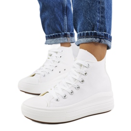 Tenisi albi pe talpă înaltă Tirado