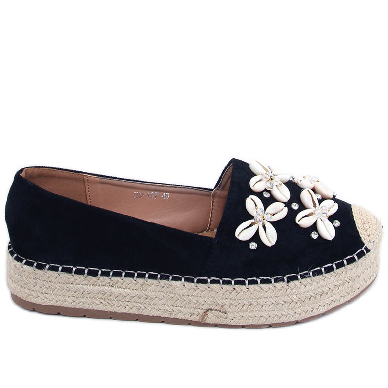 Elif Espadrile negre cu scoici negru