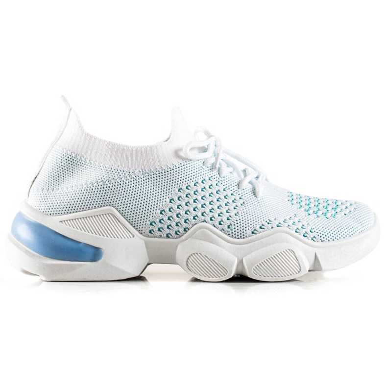 TRENDI Adidași albi cu dantelă albastru TRENDI Adidași albi cu dantelă albastru