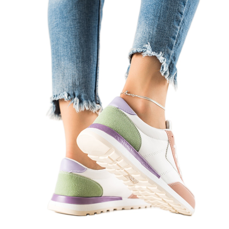 TRENDI Pantofi sport colorati alb multicolor