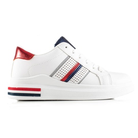 TRENDI Pantofi sport casual albi