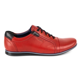 Kampol Pantofi casual barbati din piele 39 / 39KAM rosu roșu Kampol Pantofi casual barbati din piele 39 / 39KAM rosu roșu