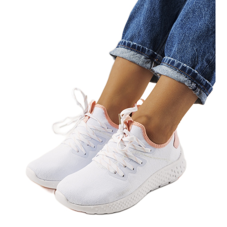 Pantofi sport Lenna alb și roz