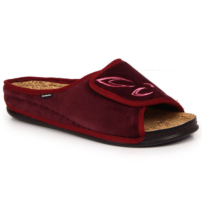 Inblu W BEF33 papuci de casa velcro burgundy roșu multicolor