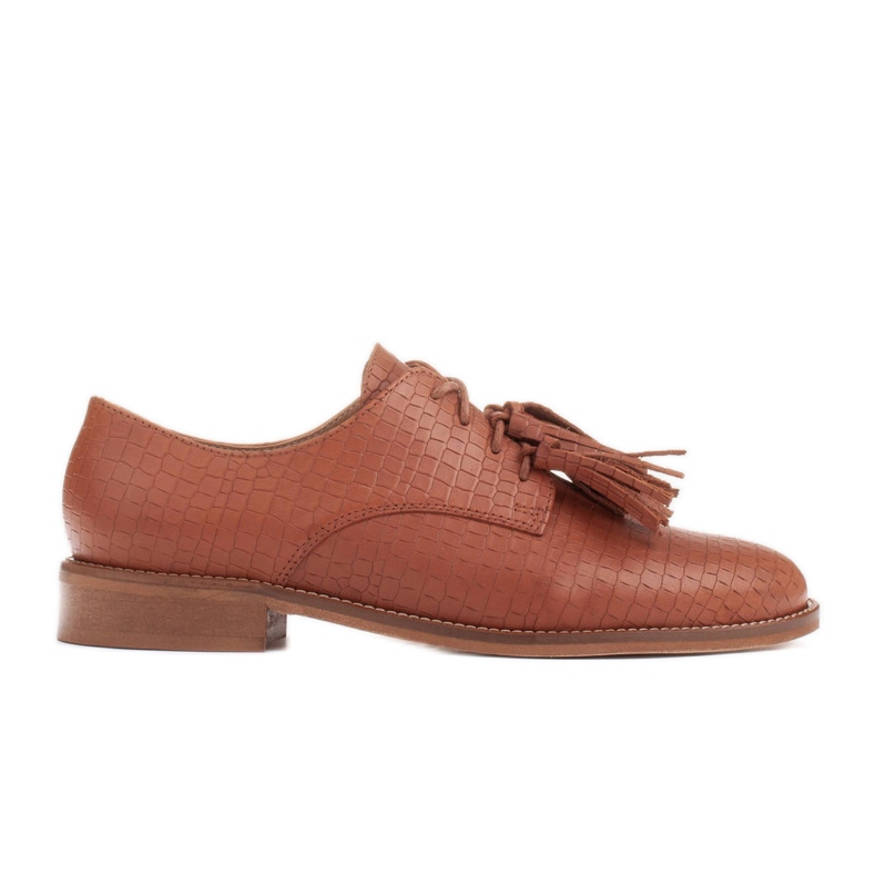 Marco Shoes Pantofi cu siret cu franjuri maro