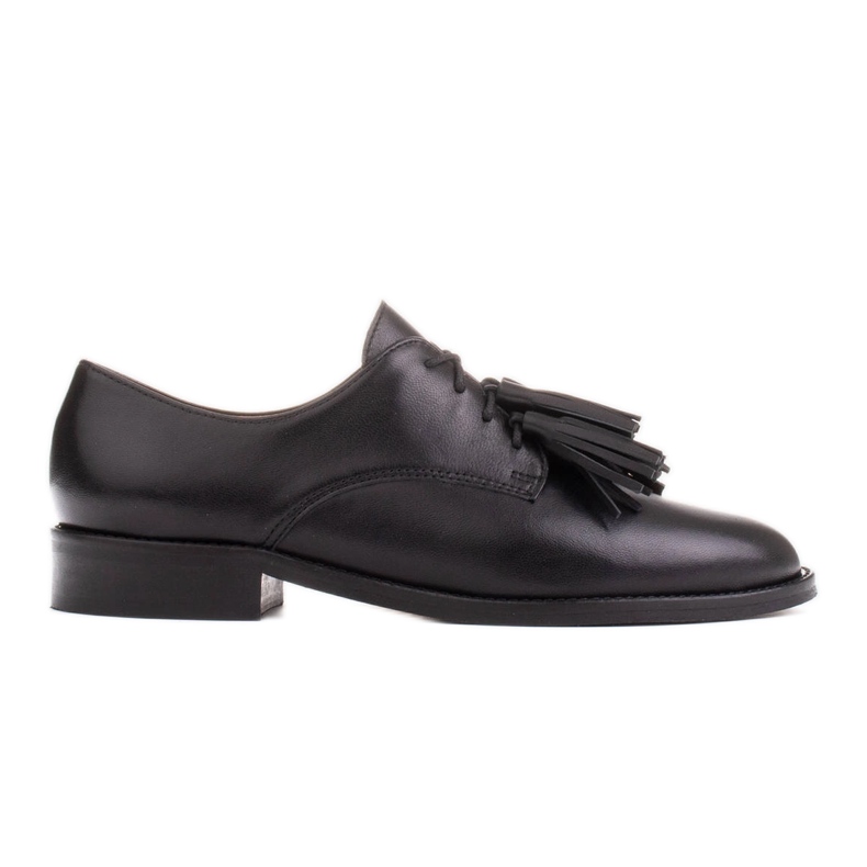 Marco Shoes Pantofi cu siret cu franjuri negru