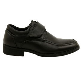 American Club Băieți pantofi inserți din piele pentru velcro kom37/22 negru