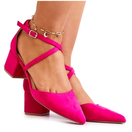 PS1 Pompe din piele intoarsa pe un bar in Fuchsia Shelley's Spitz roz