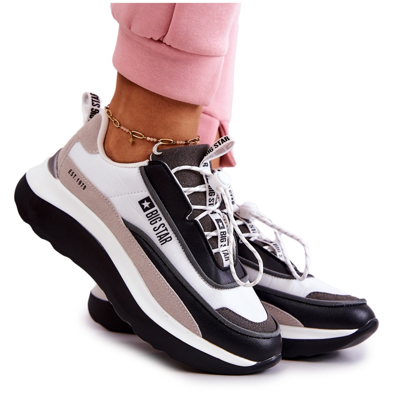 Pantofi Sport Pantofi Big Star JJ274998 Alb și Negru bej gri