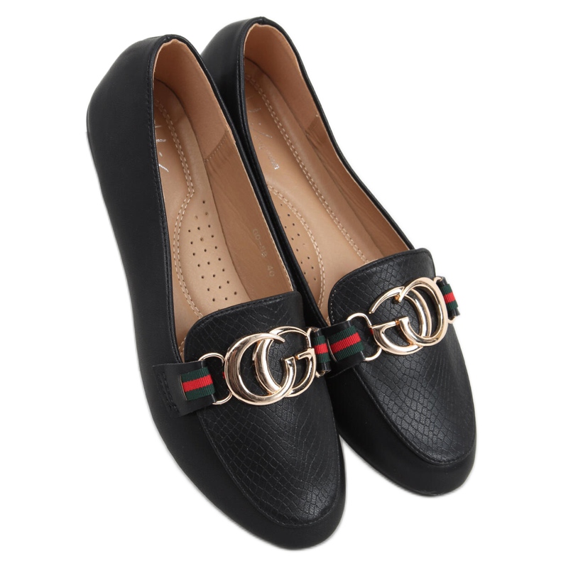 Mocasini de dama Crystal Black negru