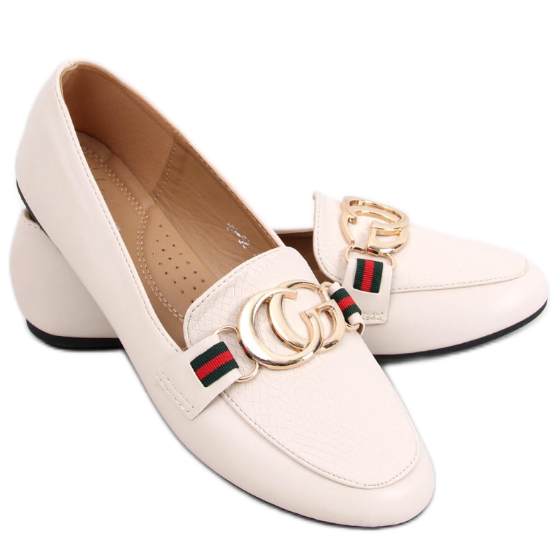 Mocasini de dama Crystal Beige bej