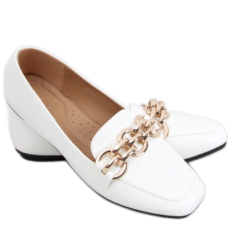 Mocasini dama Bianca White alb