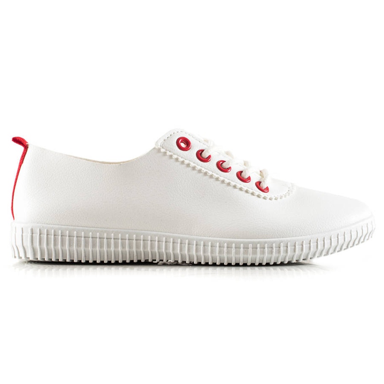 TRENDI Adidași low-top cu piele ecologică alb