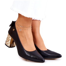Pompi De Piele Pe Un Bar Maciejka 05334-01 Negru