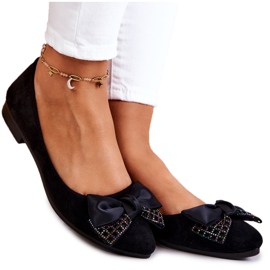 PE1 Balerina clasică cu arc Grayson negru PE1 Balerina clasică cu arc Grayson negru