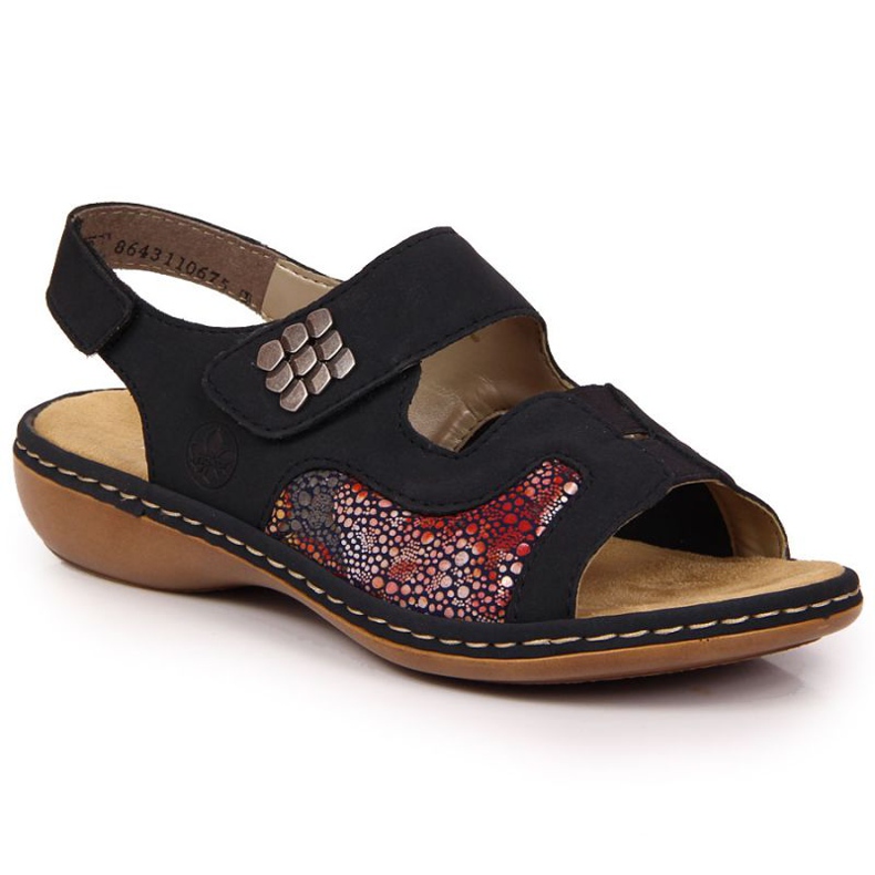 Sandale cu velcro Rieker W 65989-14 bleumarin albastru marin