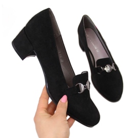 Sergio Leone SK332A pantofi bloc negri negru Sergio Leone SK332A pantofi bloc negri negru