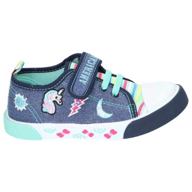 American Club Velcro Boys Sneakers American Ten14/22 Jeans Insert din piele de blugi albastru