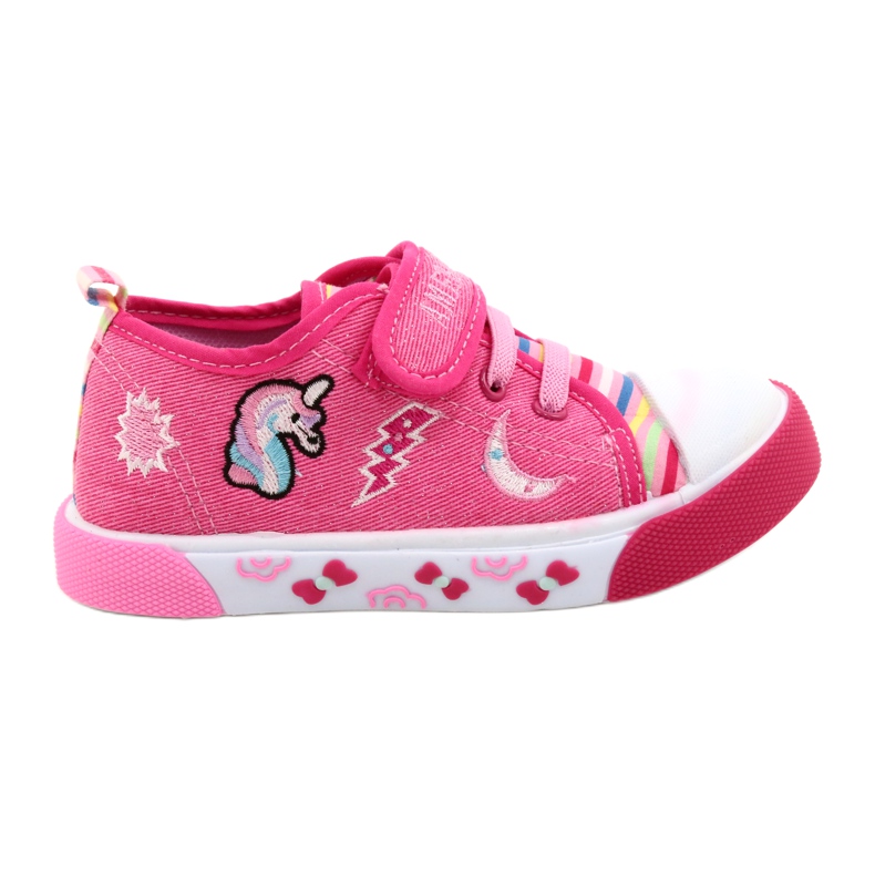 American Club Velcro Sneakers American Ten17/22 Pink Piele Insert roz