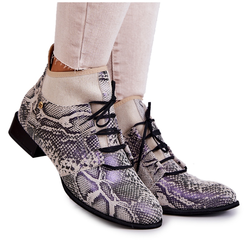 Cizme de damă Cizme de șarpe din piele intoarsa Maciejka 04744-03 Bej