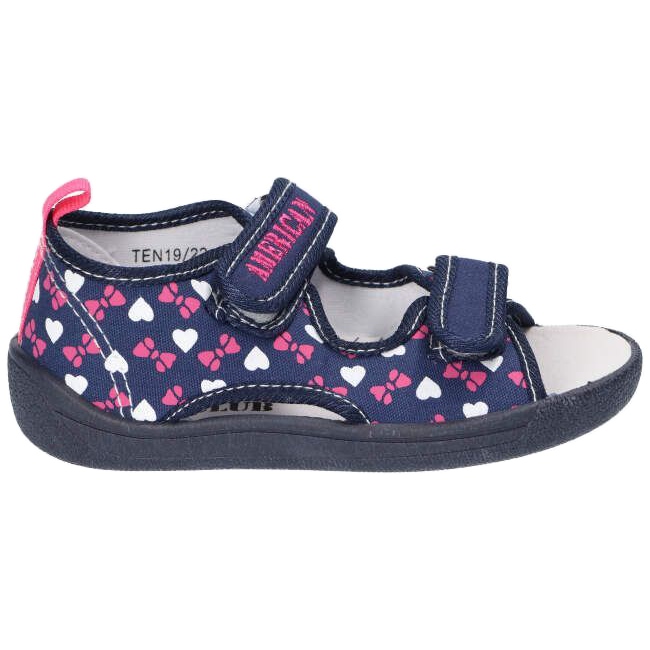 American Club Sandale americane papuci, inserție piele TEN19 / 22 Bleumarin albastru marin