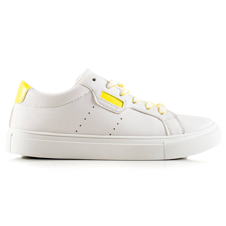 TRENDI Pantofi Sport Albi Cu Piele Ecologica