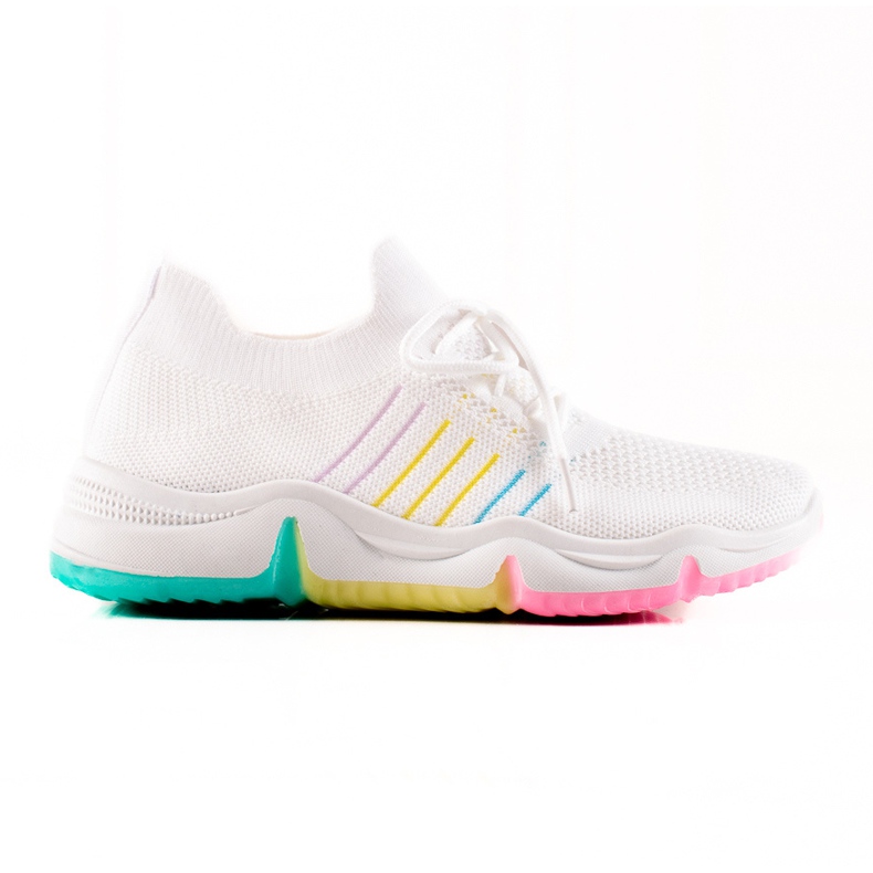 TRENDI Pantofi Sport Pe O Platformă Colorată alb TRENDI Pantofi Sport Pe O Platformă Colorată alb