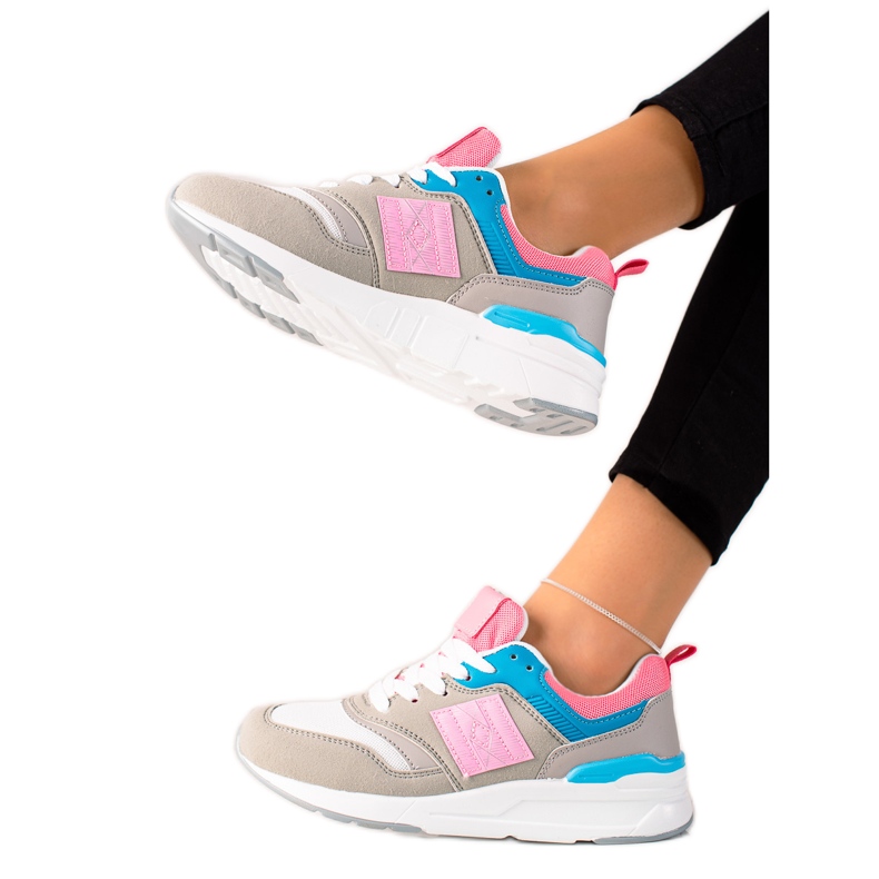 TRENDI Pantofi sport casual bej multicolor