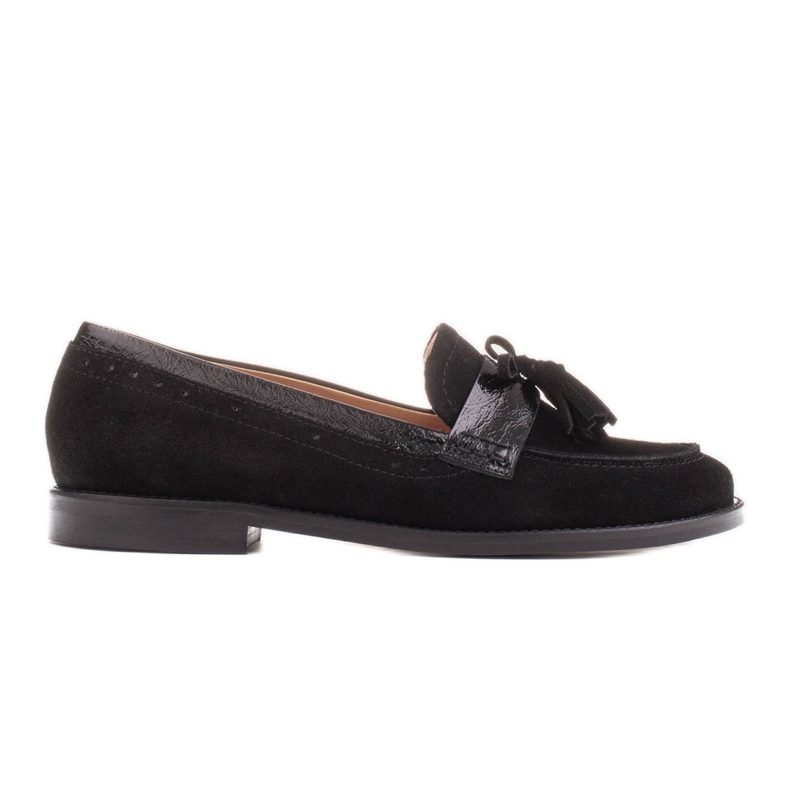 Marco Shoes Mocasini cu franjuri decorative negru
