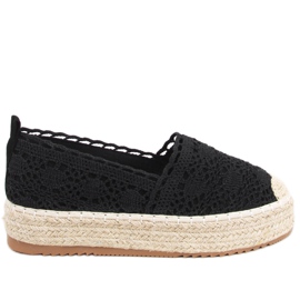 Espadrile din Dantela Neagra Alice negru Espadrile din Dantela Neagra Alice negru