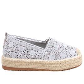 Espadrile din dantela Alice Grey gri