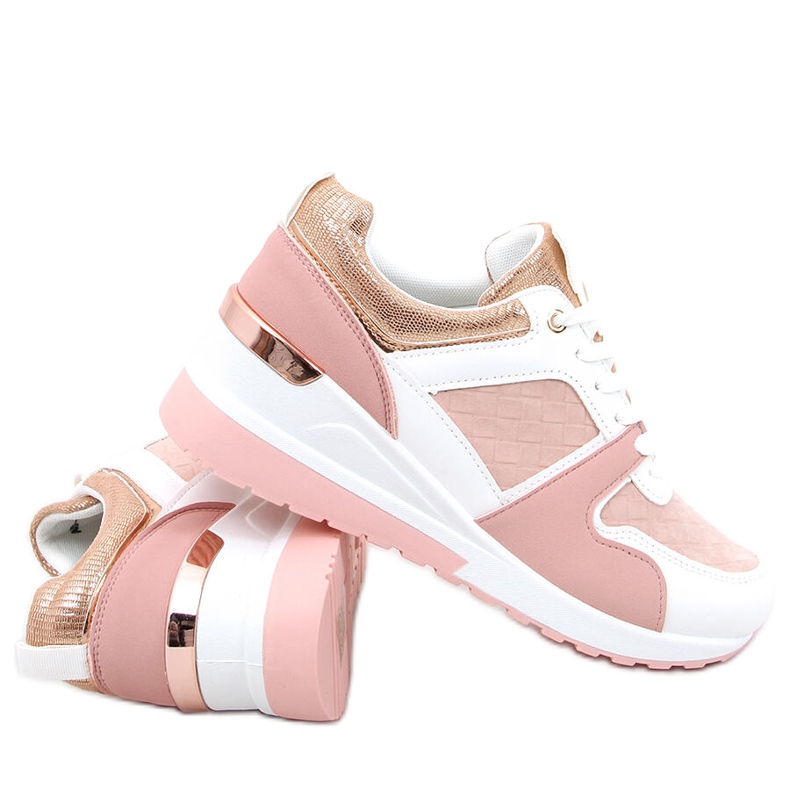 Pantofi sport cu pană Adan Pink roz multicolor