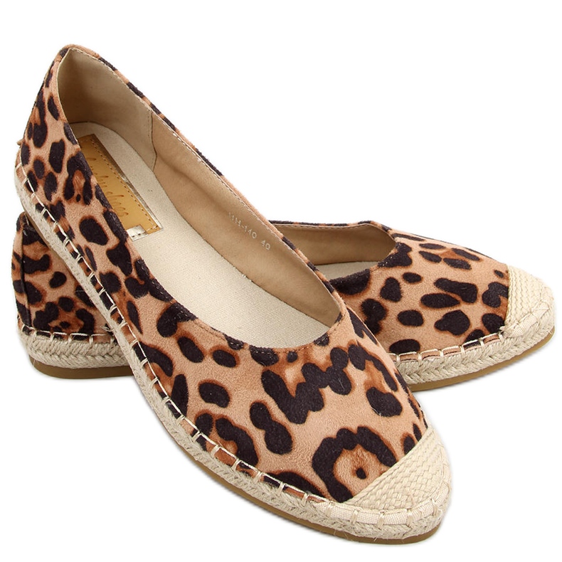 Espadrile dama Camino Leopard maro
