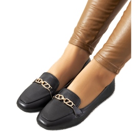 Mocasini negri cu varf patrat de la Milder negru Mocasini negri cu varf patrat de la Milder negru