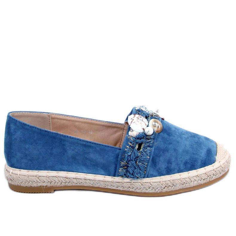Espadrile Lola Blue cu scoici albastru