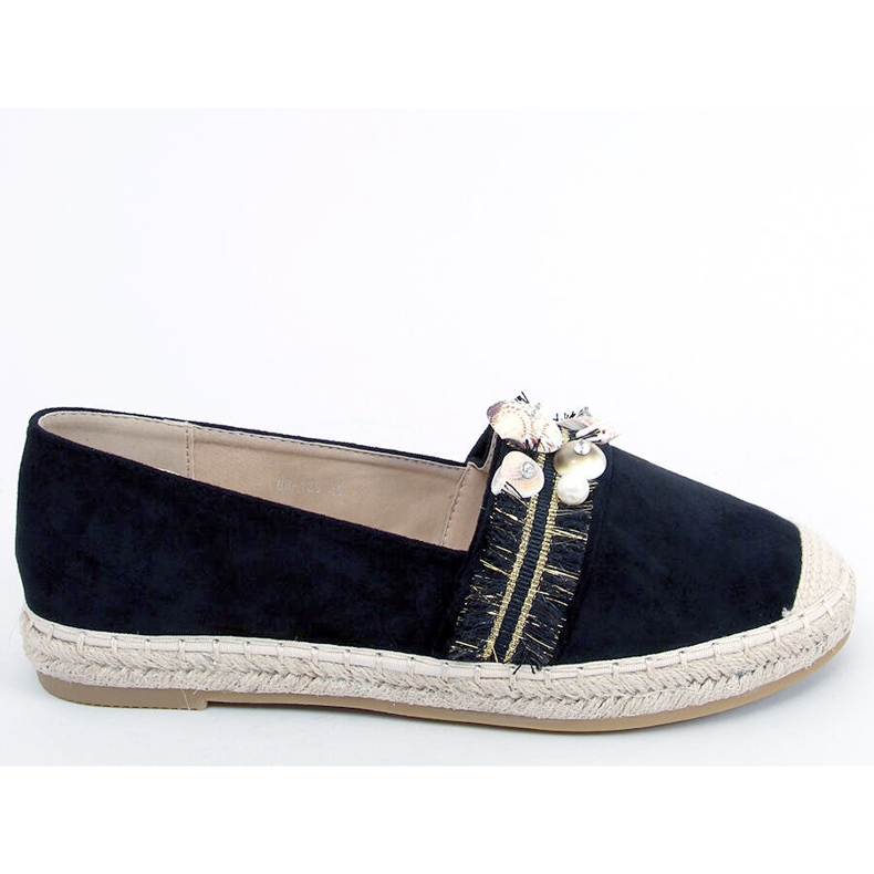 Espadrile Lola Black cu scoici negru
