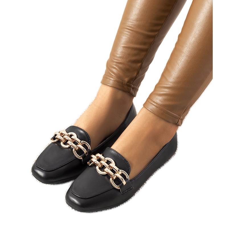 Mocasini negri cu lant Tillison negru Mocasini negri cu lant Tillison negru