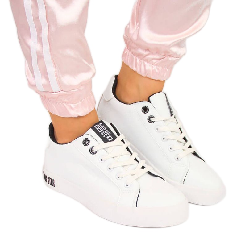 Tenisi low-top cu piele ecologică Big Star W II274031 alb