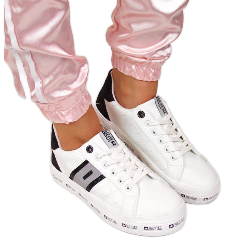 Pantofi sport joasă pe platforma Big Star W II274071 alb negru gri