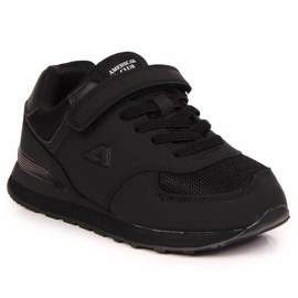 Pantofi cu velcro American Club Jr AM788A negri negru