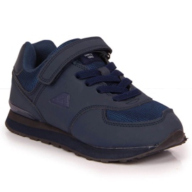 Pantofi cu velcro American Club Jr. AM788B bleumarin albastru marin