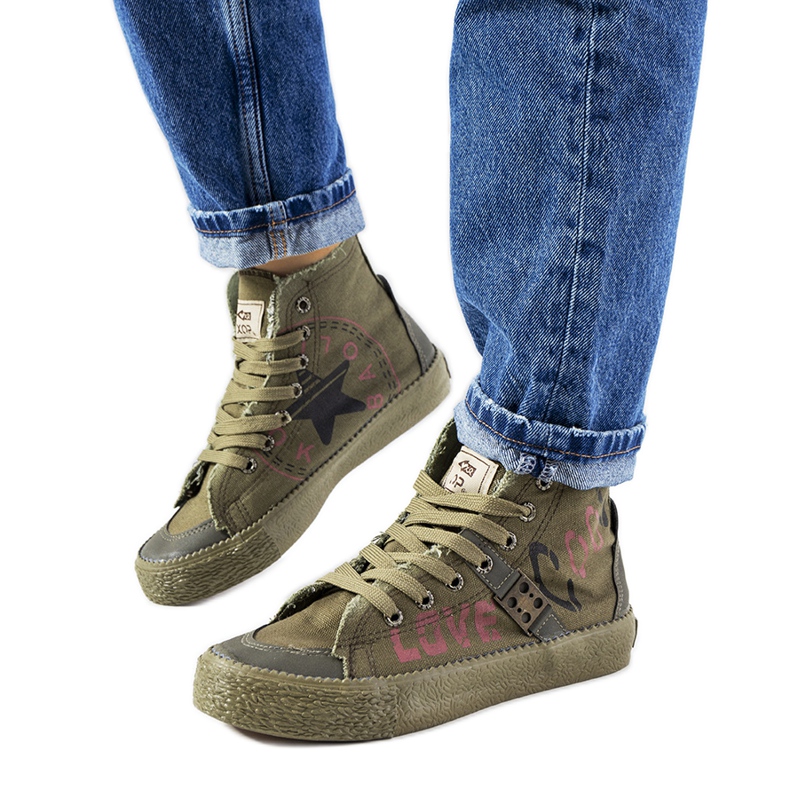 Tenisi verzi până la glezne de la Amabella kaki verde