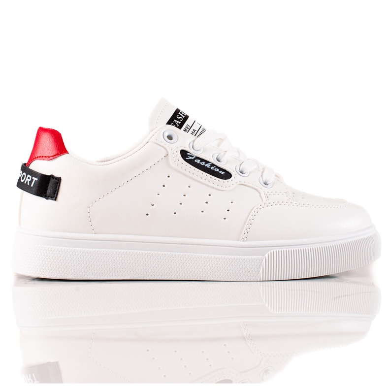 TRENDI Pantofi sport din piele ecologică alb