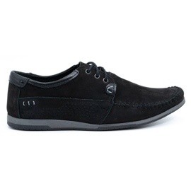 KOMODO Pantofi Mocasini barbati piele 875 nubuc negru