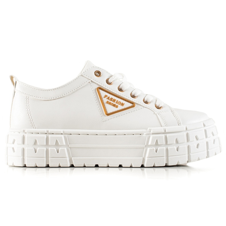 Goodin Adidași cu piele ecologică pe platformă alb