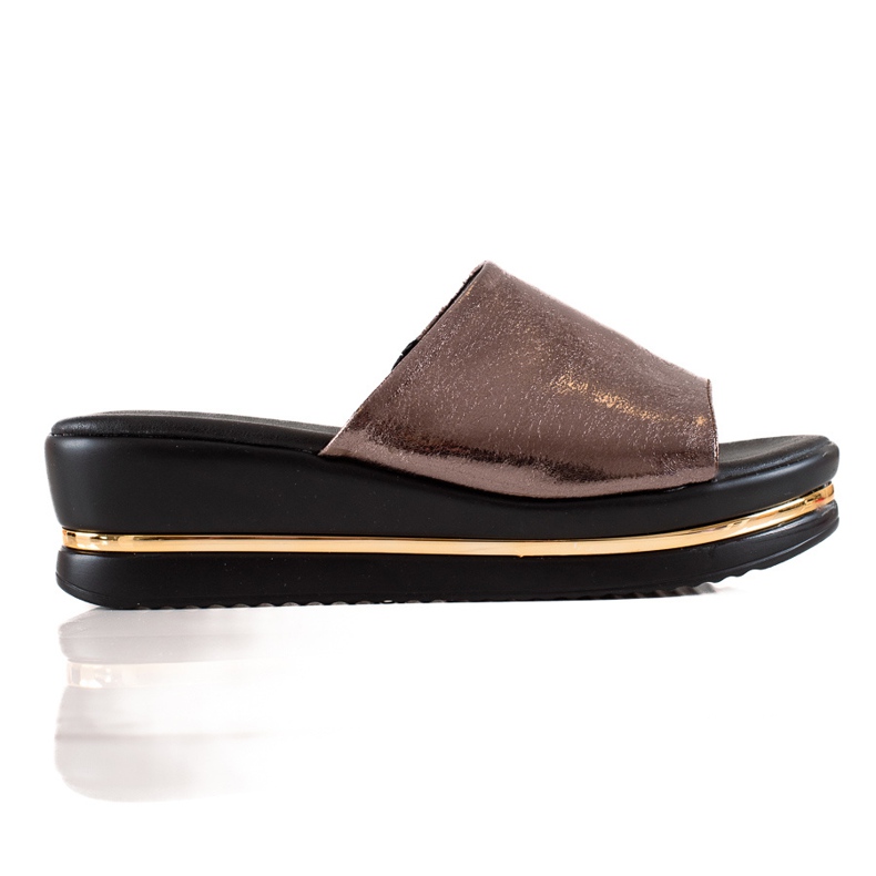 Goodin Papuci Strălucitori Pe Platformă maro