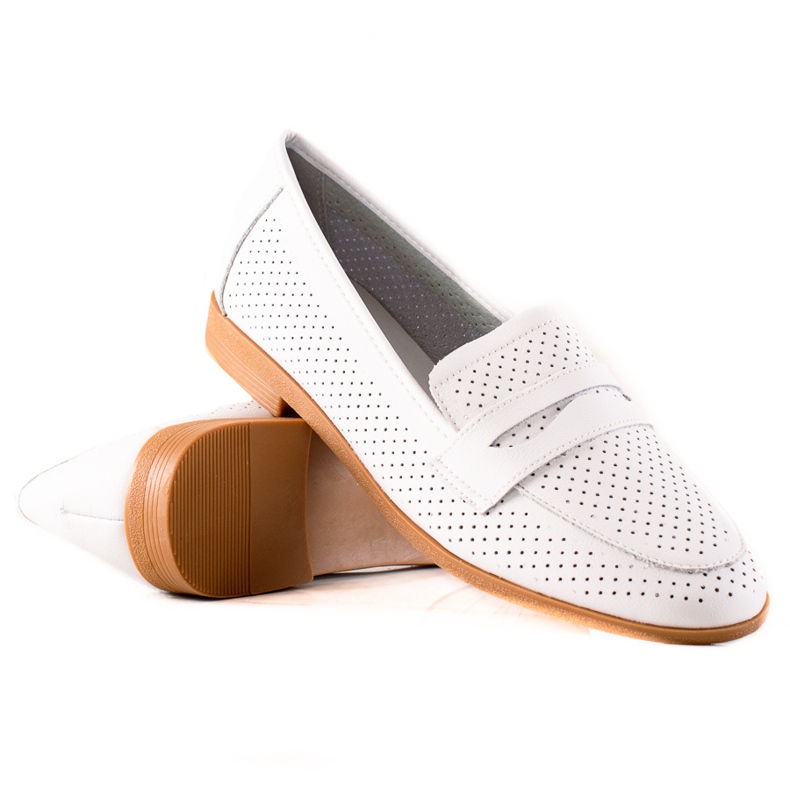 Goodin Lordii din piele ajurată alb