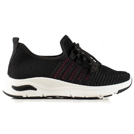 TRENDI Pantofi sport de alunecare negru