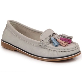 Evento Mocasini gri cu franjuri Jezzi W JEZ328B Evento Mocasini gri cu franjuri Jezzi W JEZ328B
